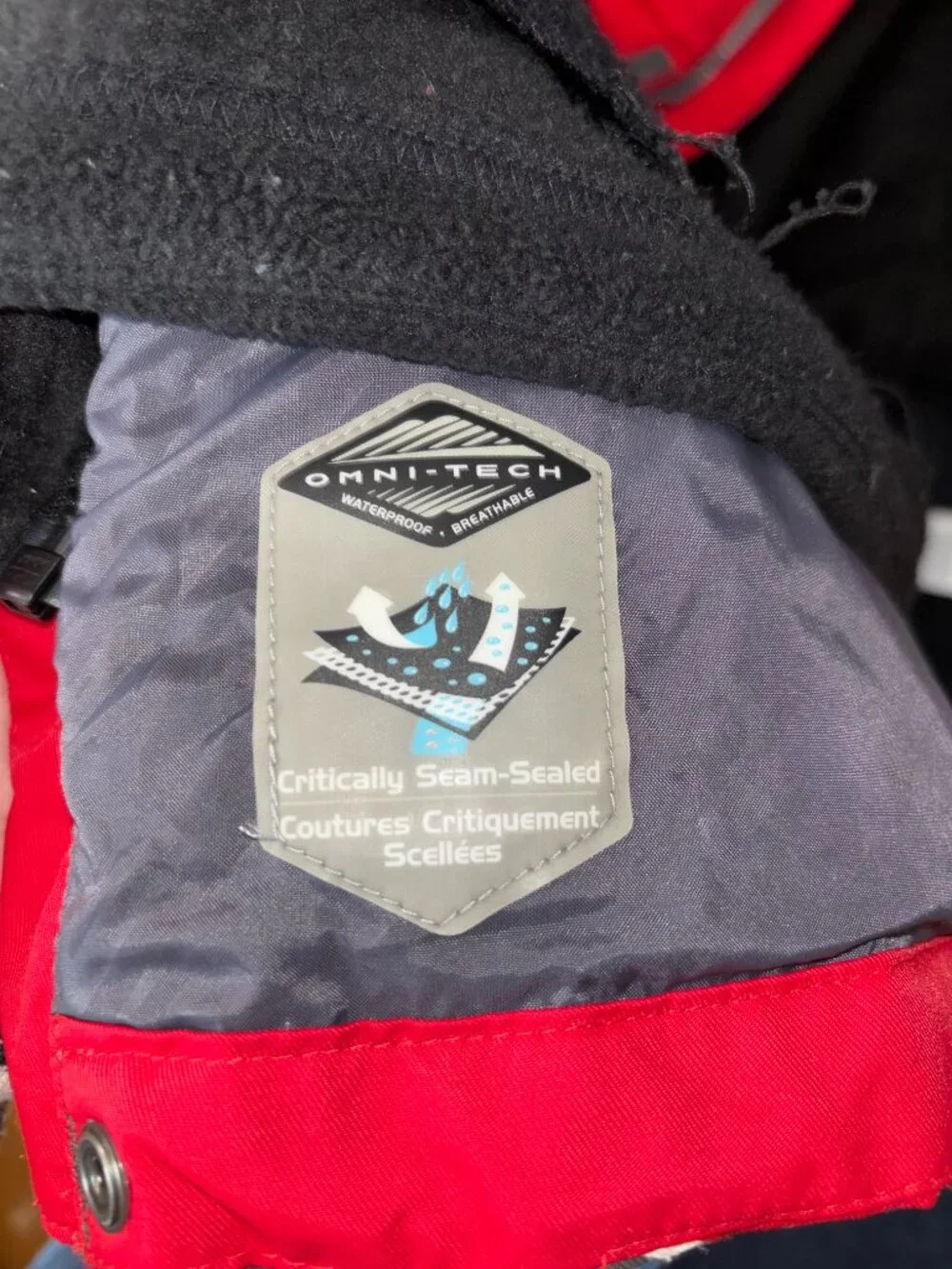 Columbia Youth Bugaboo Omni-Tech Jacket Red Gray Size L 14/16 Waterproof Ski